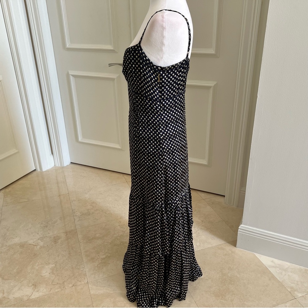 Tory Burch Silk Polka Dots Tea Length Dress with Shaw NWOT - Picture 5 of 15